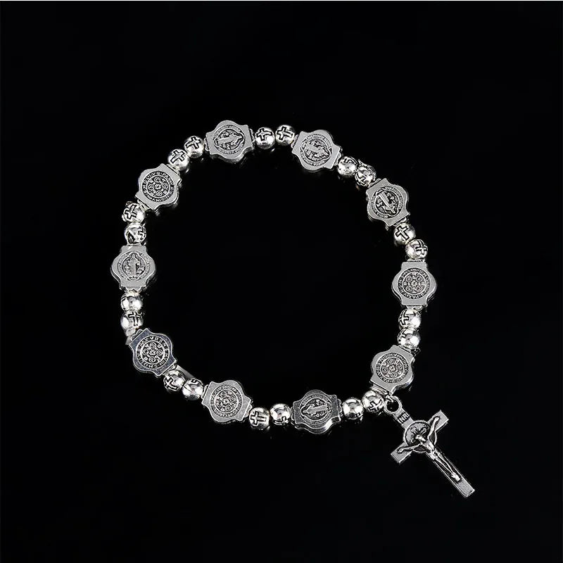 Handmade Jesus Bracelet Virgin Mary Cross Exquisite Random Image Christian Supplies Gift Rosary Bracelet Wholesale