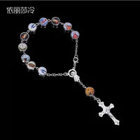 Handmade Jesus Bracelet Virgin Mary Cross Exquisite Random Image Christian Supplies Gift Rosary Bracelet Wholesale