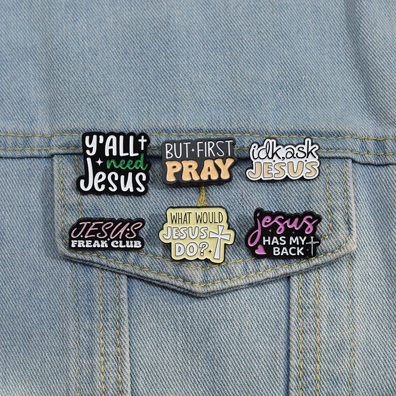 Cartoon Cute JESUS Enamel Pins Christian Clothing Brooch Cute Creative Jesus Lapel Badge Cap Clothes Jewelry Gift Wholesale