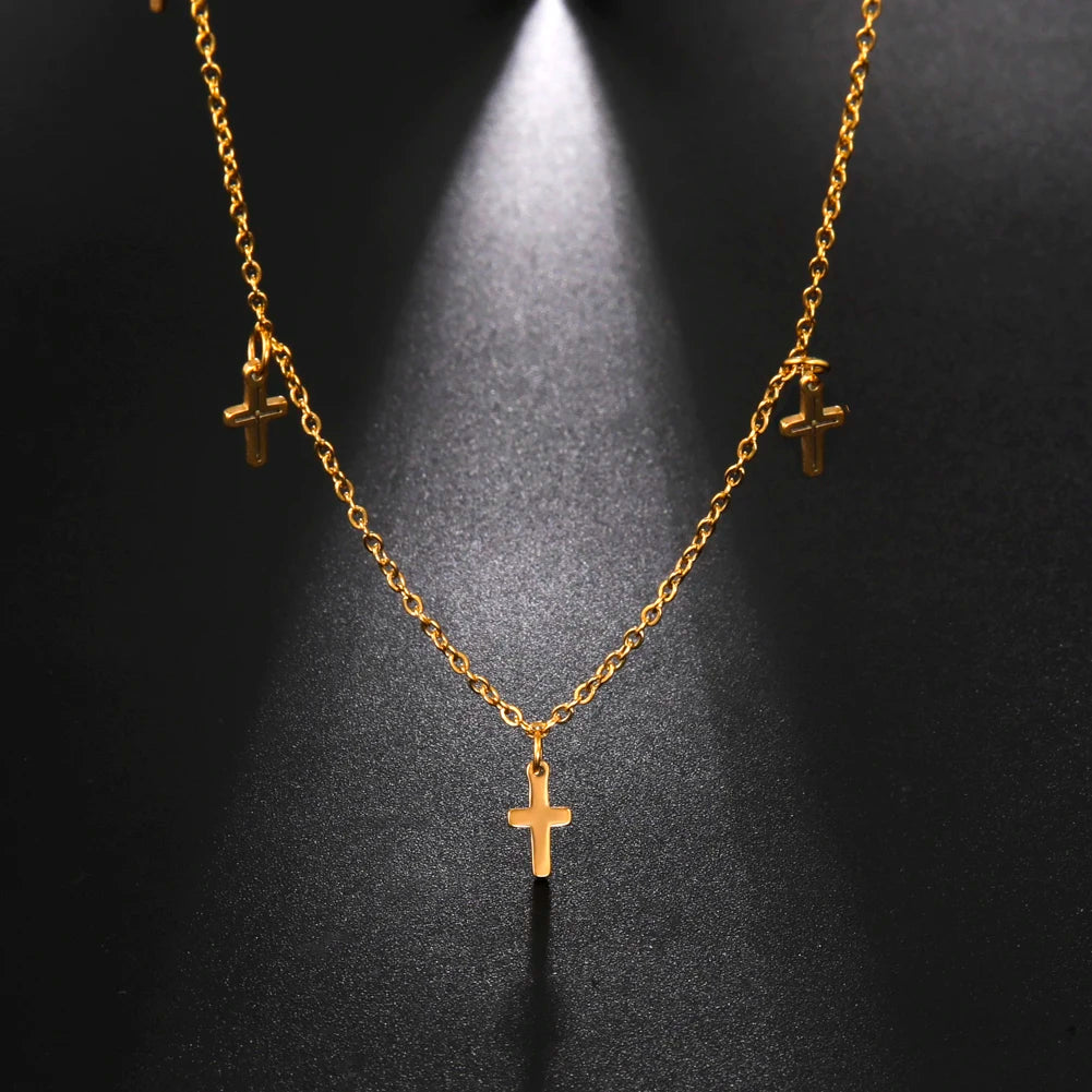 Cazador Christian Cross Charm Bracelet for Women Boho Pendant Bracelets on Hand Stainless Steel Jewelry Bithday Gift Wholesale