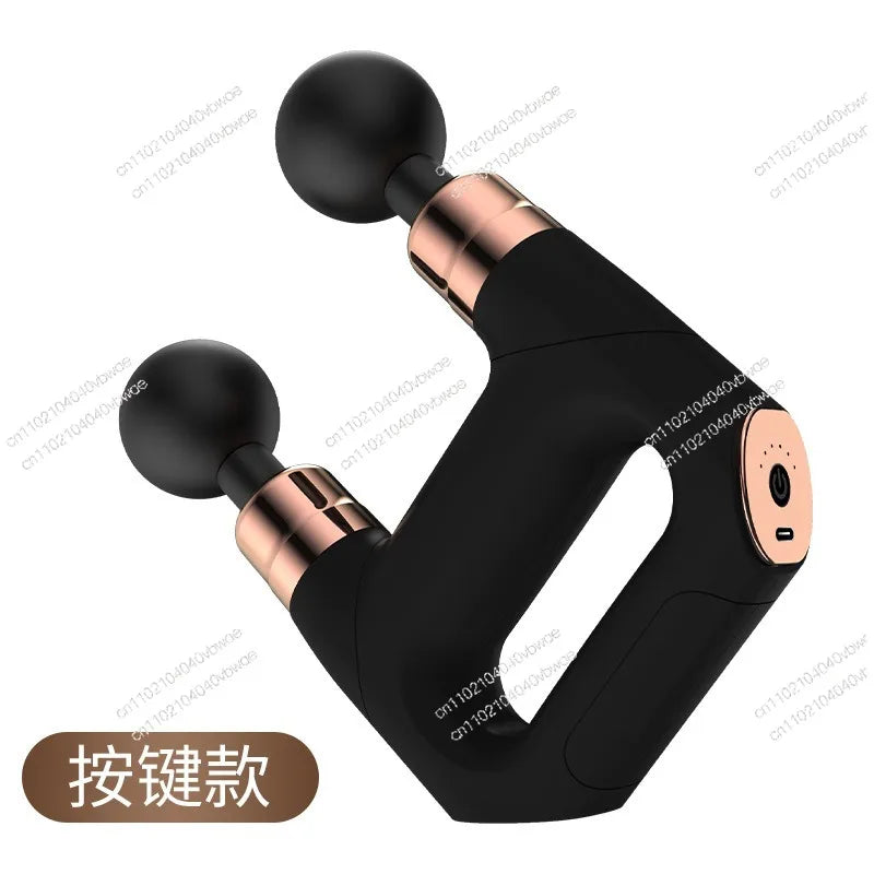 Outdoor double-headed fascia gun USB charging button muscle relaxation fitness massage gun