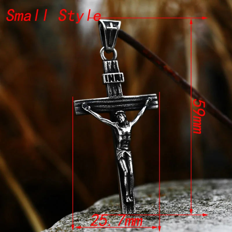 Beier 2022 New Fashion 316L Stainless Steel Jesus cross Pendant Necklace Christian Hip Hop Rock Jewelry Wholesale