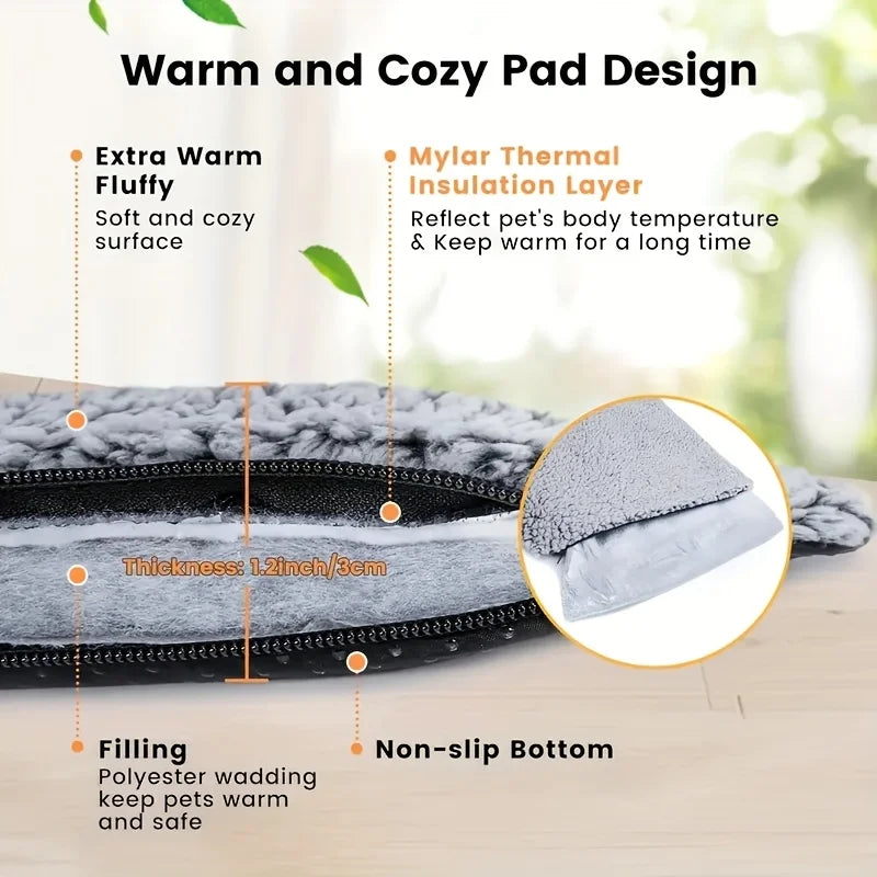 Winter Warming Pet Mattress, Super Warm Cat And Dog Pad, Washable And Non-Slip Mat, Suitable for Small to Large Dogs And Cats