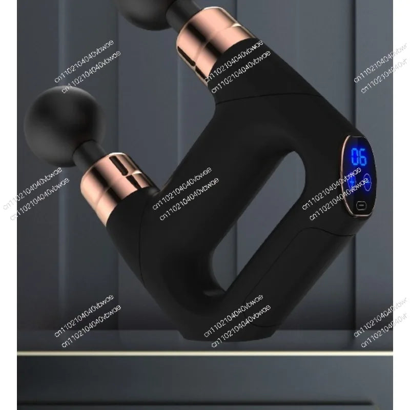 Outdoor double-headed fascia gun USB charging button muscle relaxation fitness massage gun