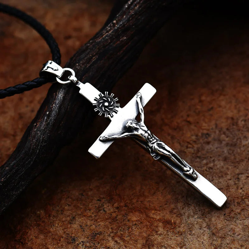Beier 2022 New Fashion 316L Stainless Steel Jesus cross Pendant Necklace Christian Hip Hop Rock Jewelry Wholesale