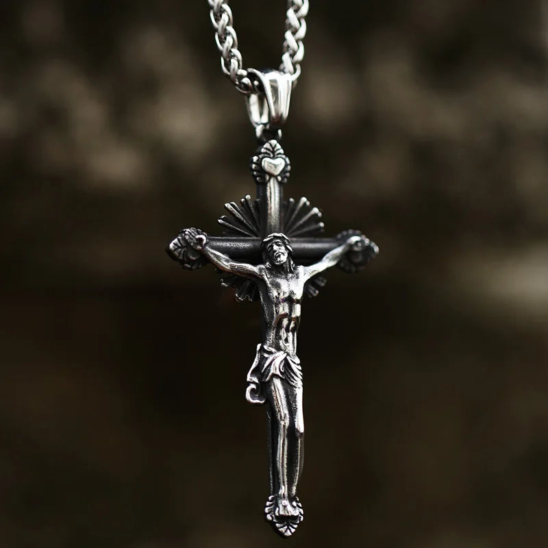 Beier 2022 New Fashion 316L Stainless Steel Jesus cross Pendant Necklace Christian Hip Hop Rock Jewelry Wholesale