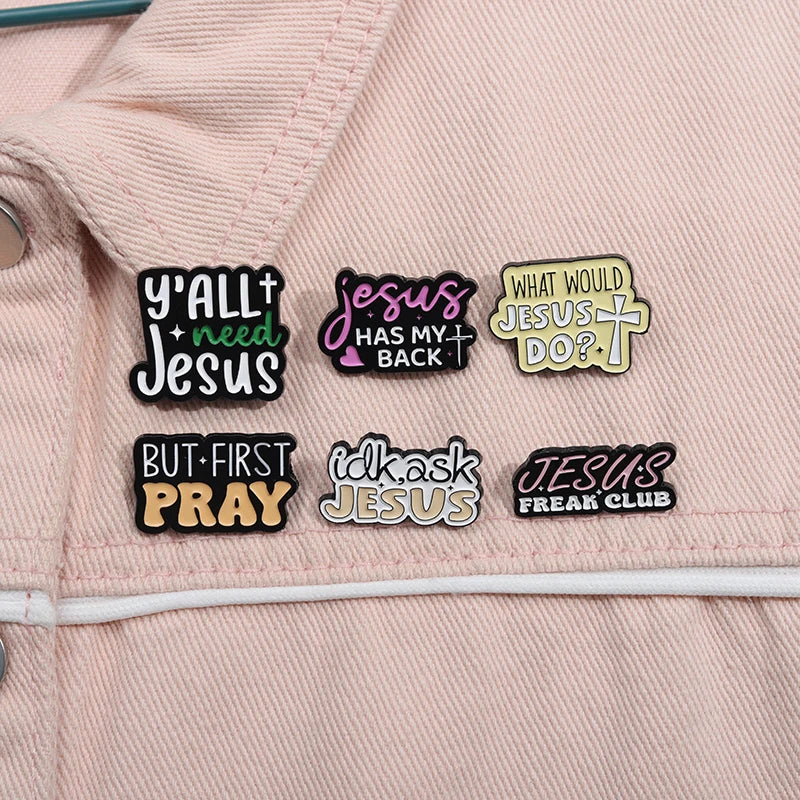 Cartoon Cute JESUS Enamel Pins Christian Clothing Brooch Cute Creative Jesus Lapel Badge Cap Clothes Jewelry Gift Wholesale