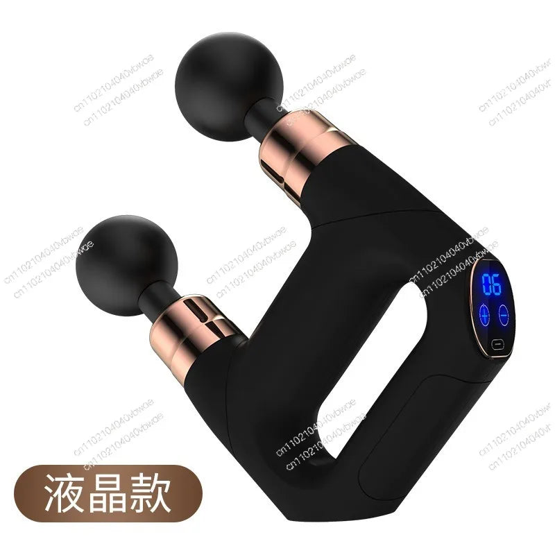 Outdoor double-headed fascia gun USB charging button muscle relaxation fitness massage gun