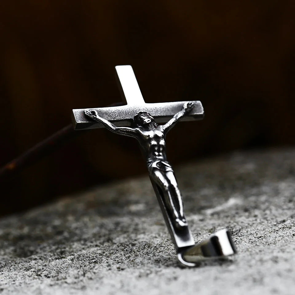 Beier 2022 New Fashion 316L Stainless Steel Jesus cross Pendant Necklace Christian Hip Hop Rock Jewelry Wholesale