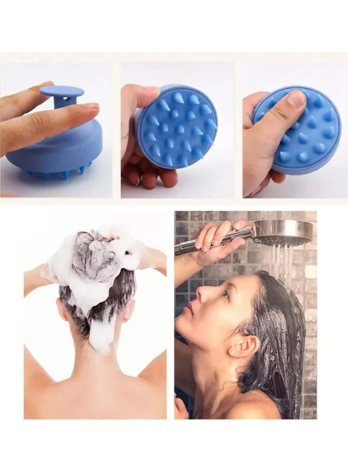 1PC Silicone Scalp Massager Hair Washing Brush, Wet & Dry Soft Silicone Comb Teeth For Scalp Care,Hair Cleansing Bath Brush