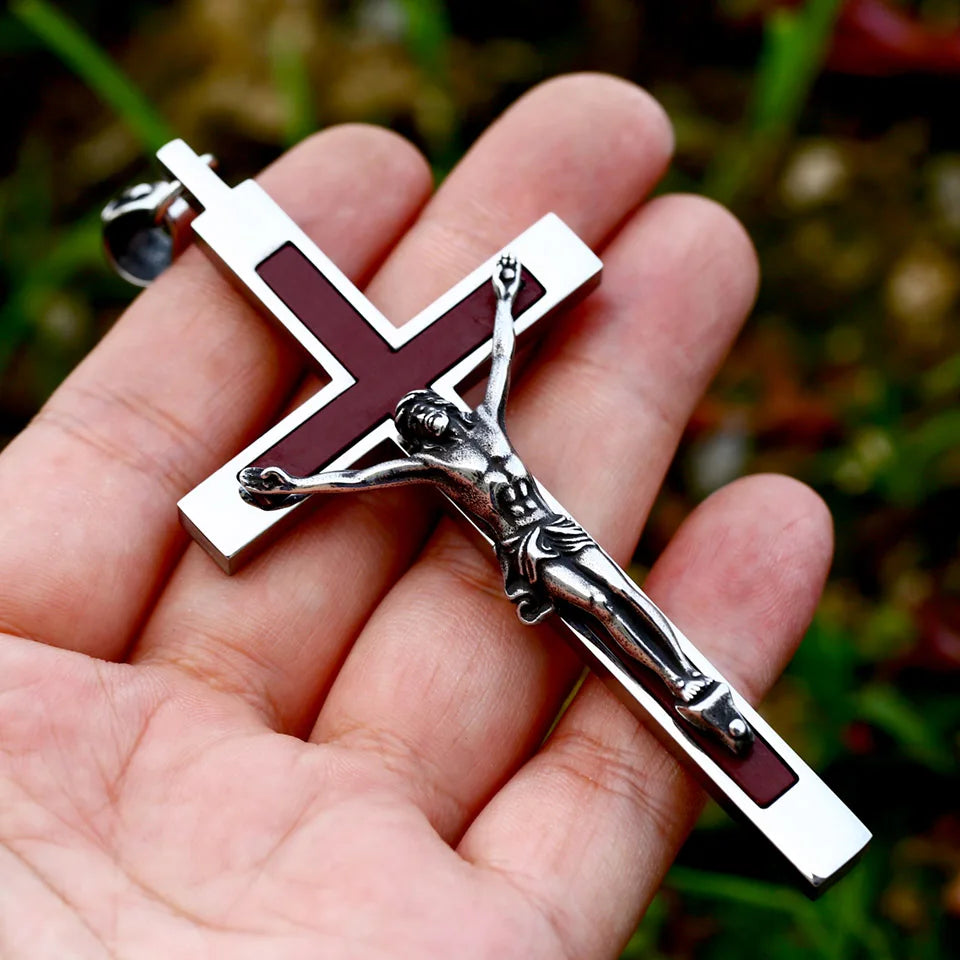 Beier 2022 New Fashion 316L Stainless Steel Jesus cross Pendant Necklace Christian Hip Hop Rock Jewelry Wholesale
