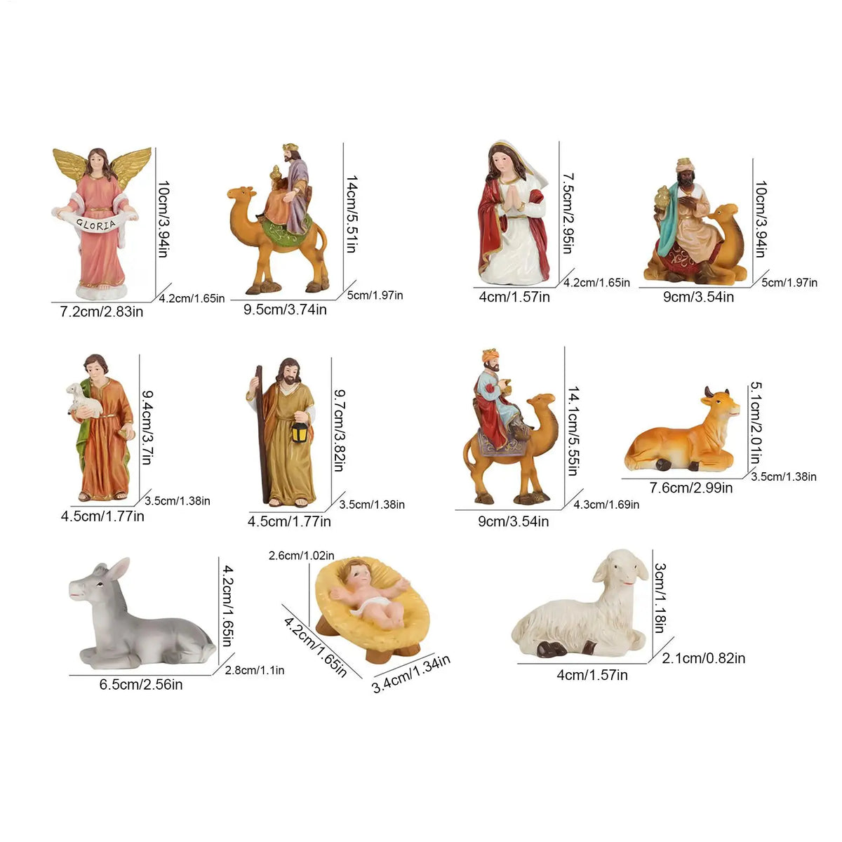 Nativity Figurines Nativity Statue Decor For Desk Birth Of Jesus Sculpture Ornament Resin For Christmas Collectors Fireplace