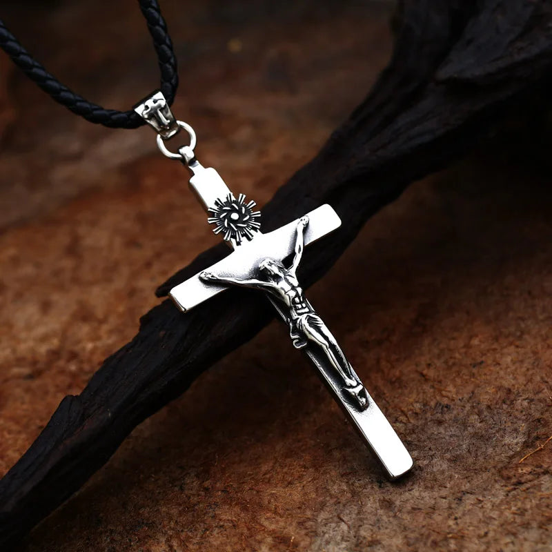 Beier 2022 New Fashion 316L Stainless Steel Jesus cross Pendant Necklace Christian Hip Hop Rock Jewelry Wholesale