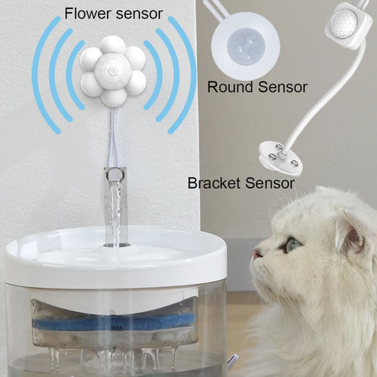 New Automatic Pet Water Dispenser Motion Sensor Filter Fountain Universal Infrared USB Powered Detector Dog Cat Accessories