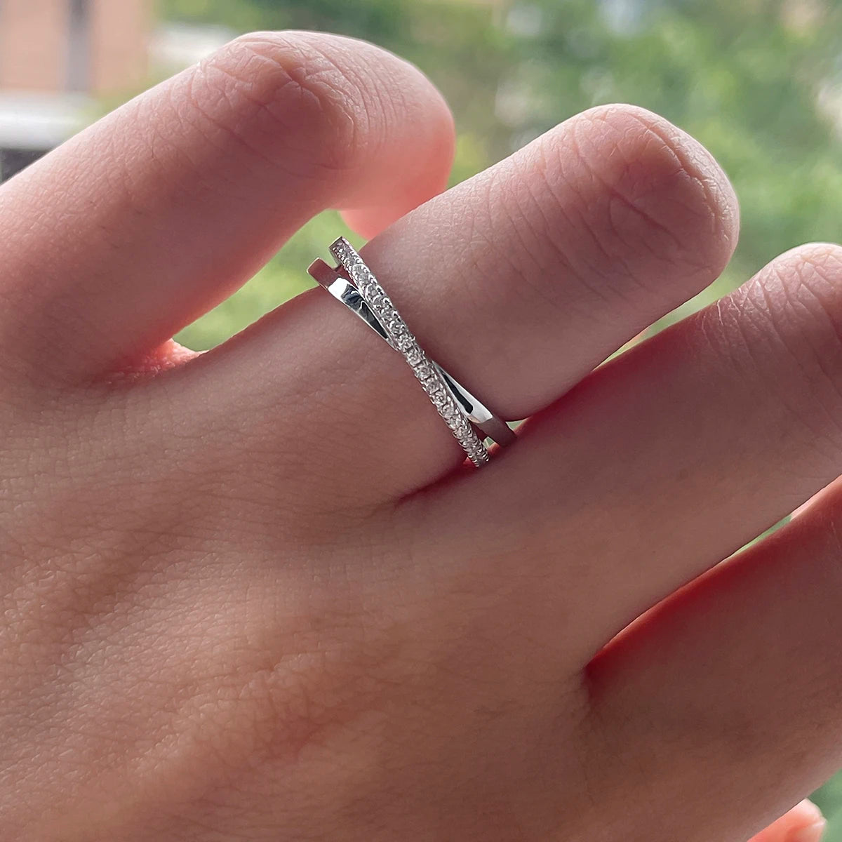 AnuJewel D Color Moissanite Diamond 18K Gold Plated  Cross Engagement Wedding Rings  Fine Jewelry Wholesale