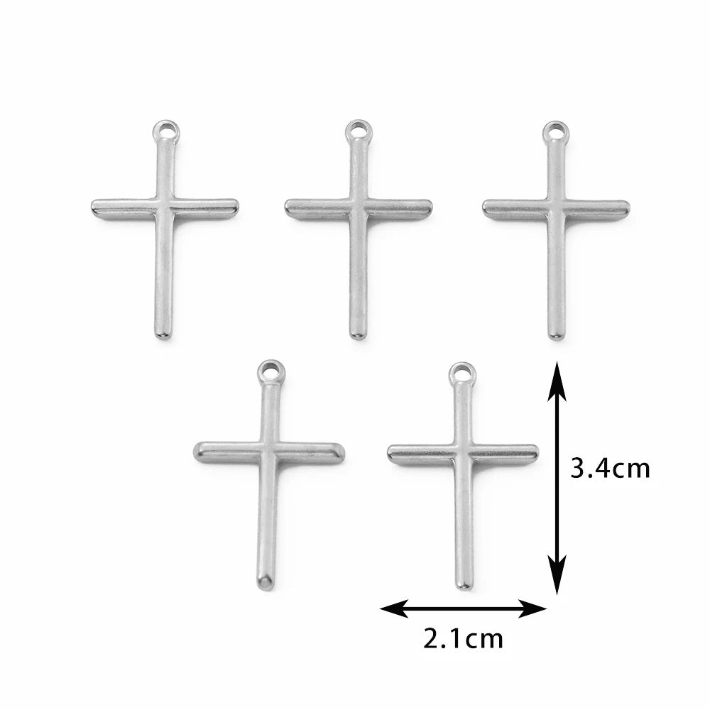 5pcs Gold Color Cross Charm Religious Jesus Pendant for DIY Earring Necklace Jewelry Making Supplies Wholesale