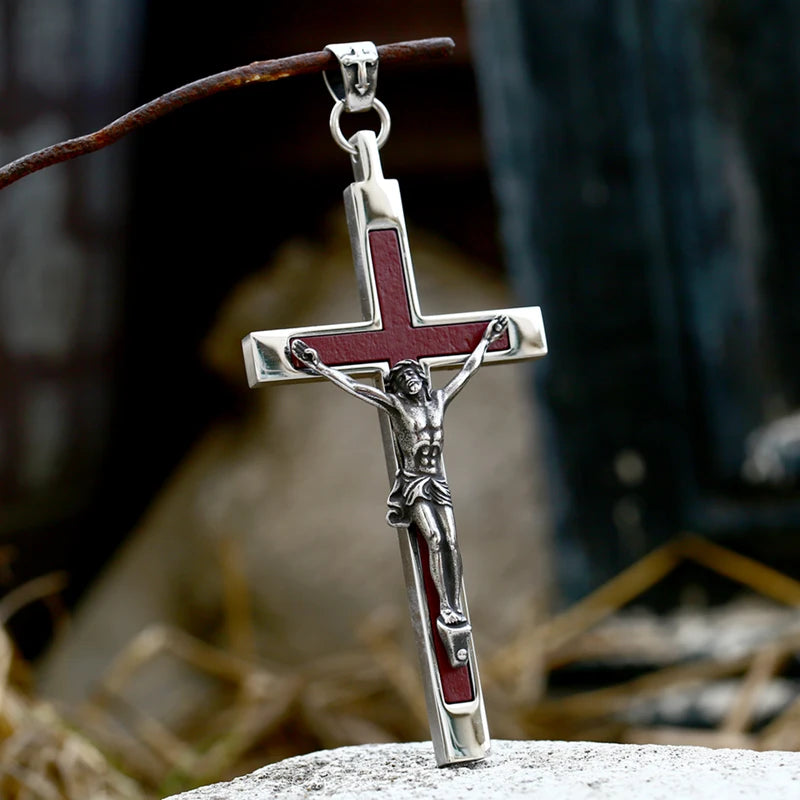 Beier 2022 New Fashion 316L Stainless Steel Jesus cross Pendant Necklace Christian Hip Hop Rock Jewelry Wholesale