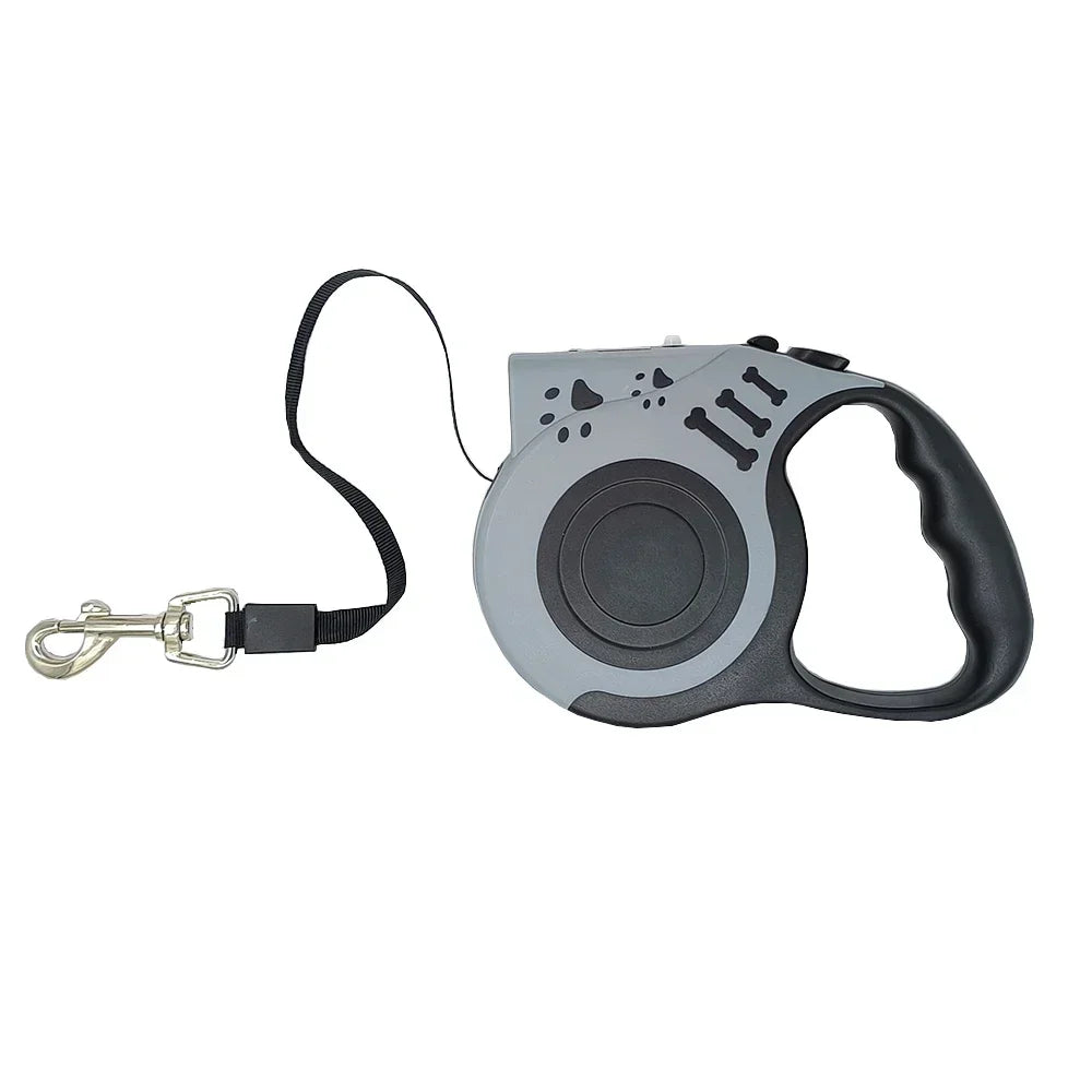 Durable Nylon Automatic Retractable Dog Leash LED Flashlight Night Glowing Design Outdoor Walking Pet Leash Dog Daily Supplies